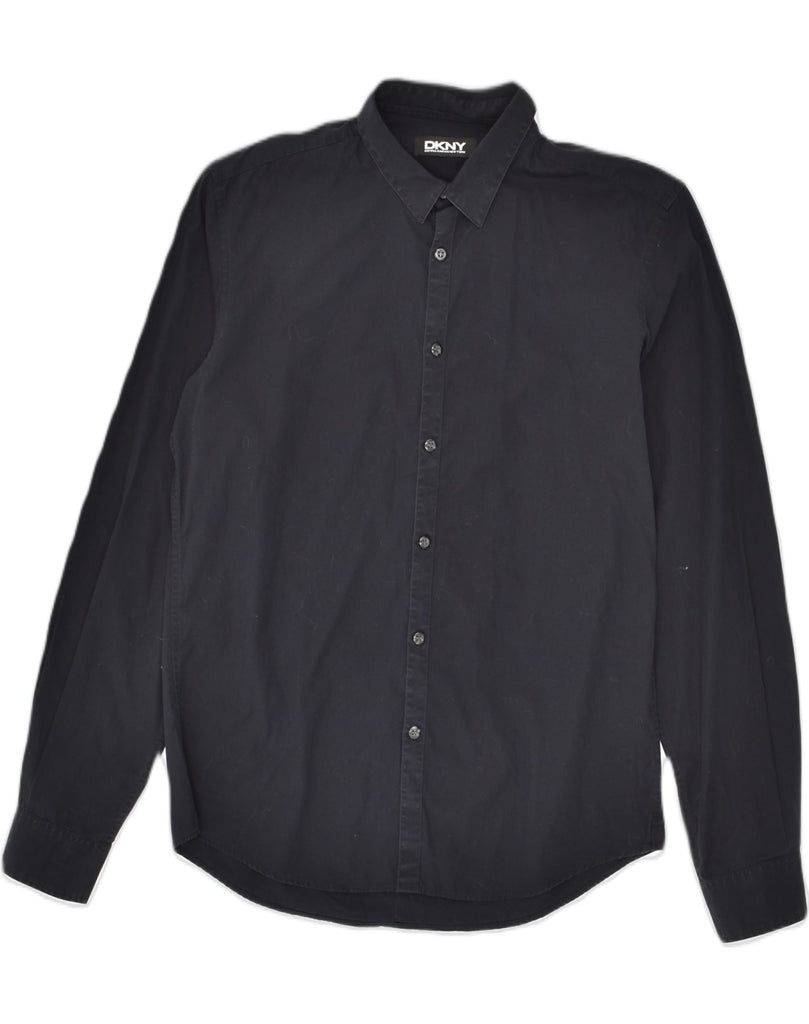 DKNY Mens Shirt Medium Black Cotton | Vintage Dkny | Thrift | Second-Hand Dkny | Used Clothing | Messina Hembry 