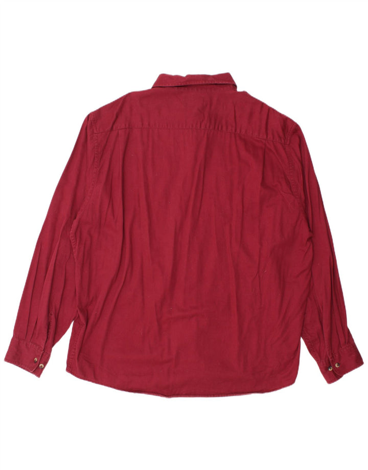 Wrangler Mens Shirt XL Burgundy Cotton