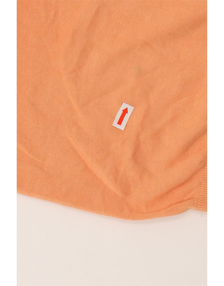 Massimo Dutti Mens Polo Shirt Small Orange Cotton