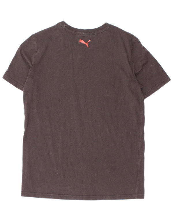 Puma Boys Graphic T-Shirt Top 11-12 Years Large Black Cotton