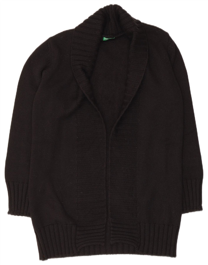 Benetton Womens Open Cardigan Sweater UK 12 Medium Black