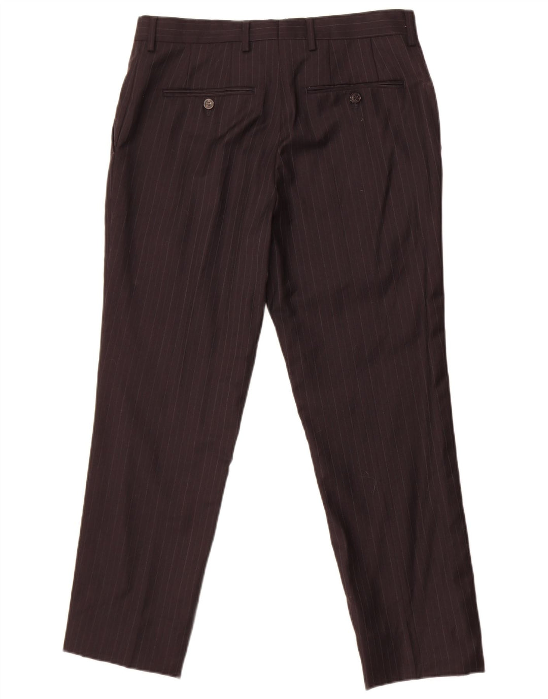 Zara Mens Straight Suit Trousers EU 40 Medium W32 L27 Black Pinstripe