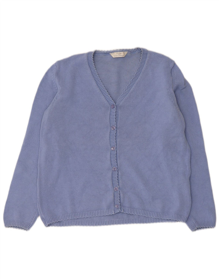 MARKS & SPENCER Womens St. Michael Cardigan Sweater UK 12 Medium Blue