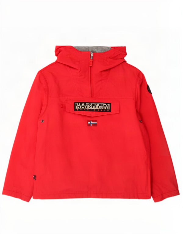 Napapijri Boys Geographic Graphic Hooded Anorak Jacket 11-12 Years Red