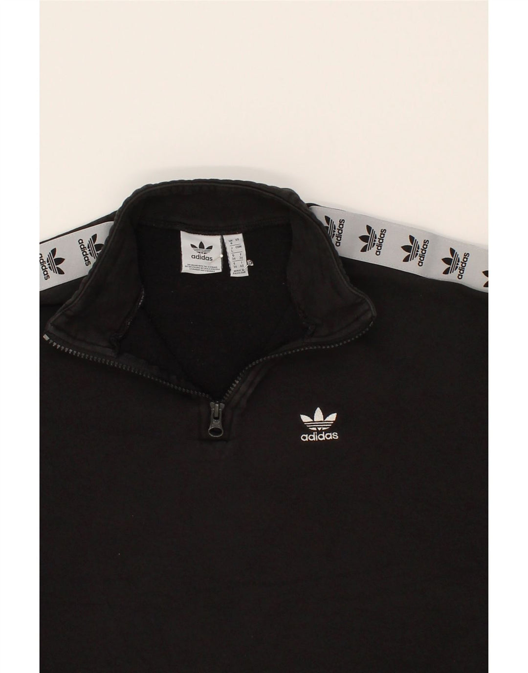 ADIDAS Womens Oversized Graphic Sweatshirt Jumper UK 8 Small Black Vintage Adidas and Second-Hand Adidas from Messina Hembry 