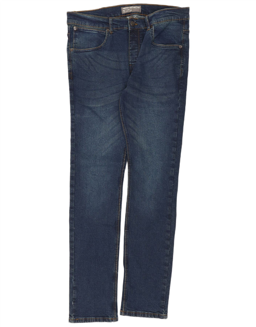 French Connection Mens Slim Jeans W36 L32 Navy Blue Cotton