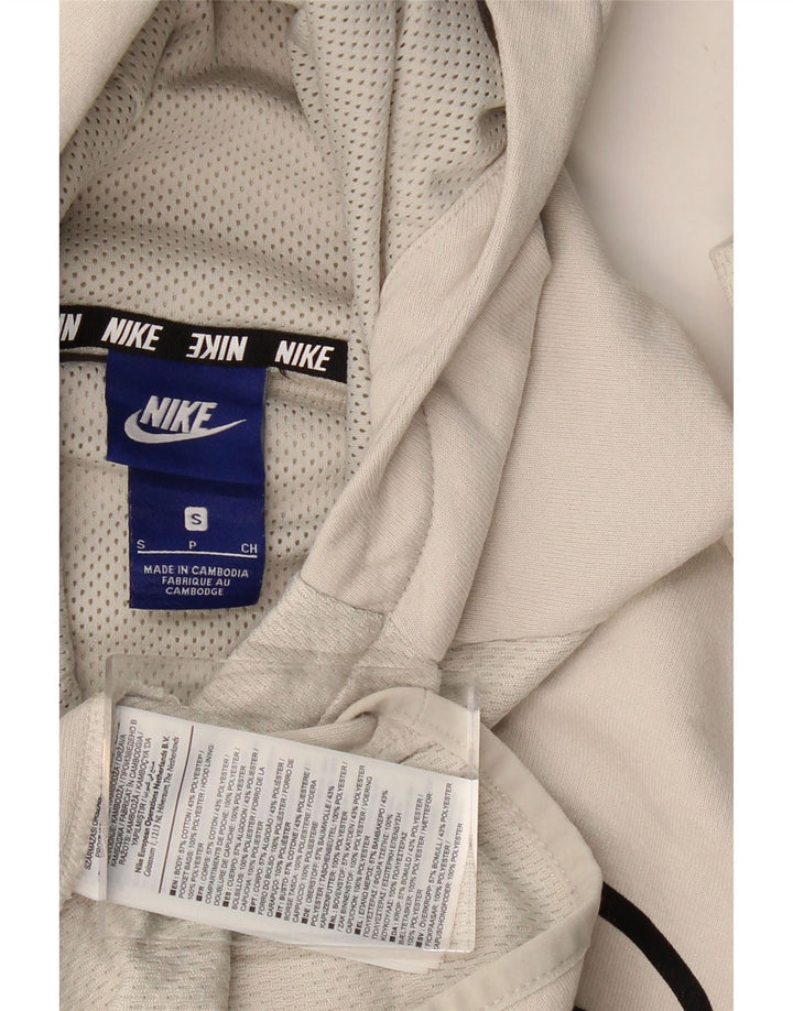 NIKE Mens Hoodie Jumper Small Grey Cotton