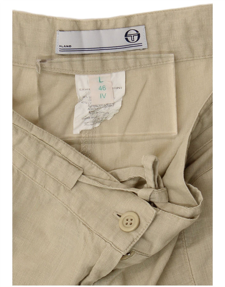 Sergio Tacchini Womens Cargo Shorts IT 46 Large W34 Green Linen