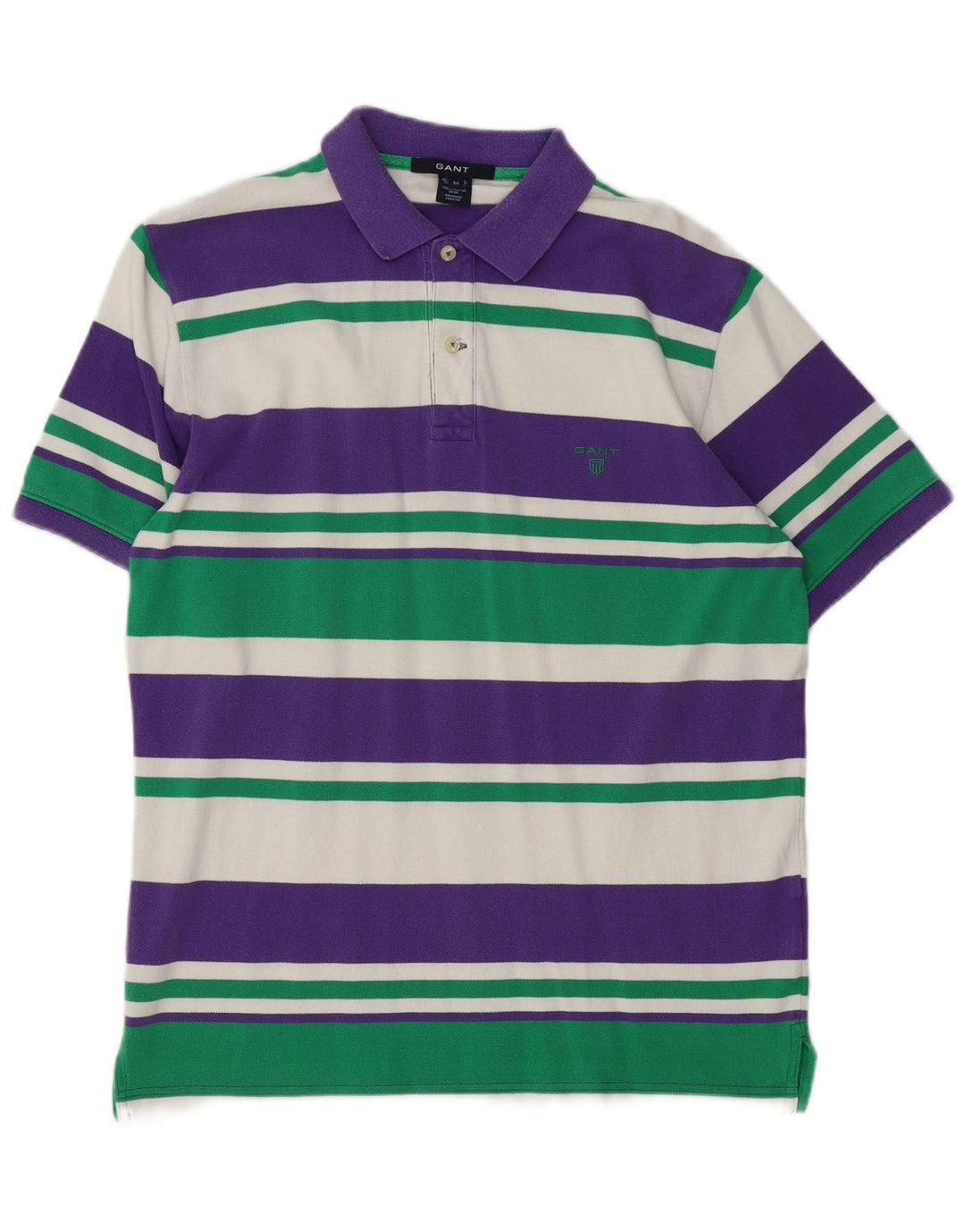 GANT Mens Rugby Polo Shirt Medium Multicoloured Striped Cotton
