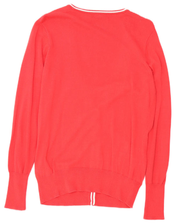 Fred Perry Womens Cardigan Sweater UK 10 Small Red Cotton