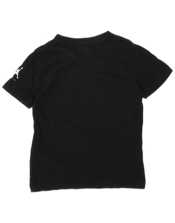 JORDAN Boys Graphic T-Shirt Top 4-5 Years Small Black Cotton