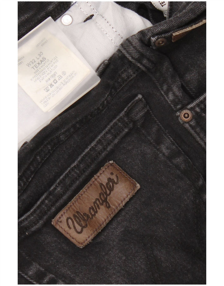 Wrangler Mens Texas Straight Jeans W32 L30 Black Cotton