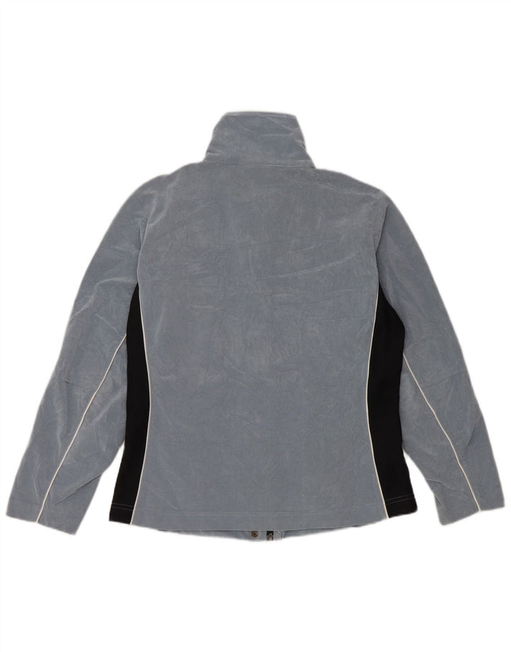 Asics Womens Tracksuit Top Jacket UK 14 Medium Blue Colourblock