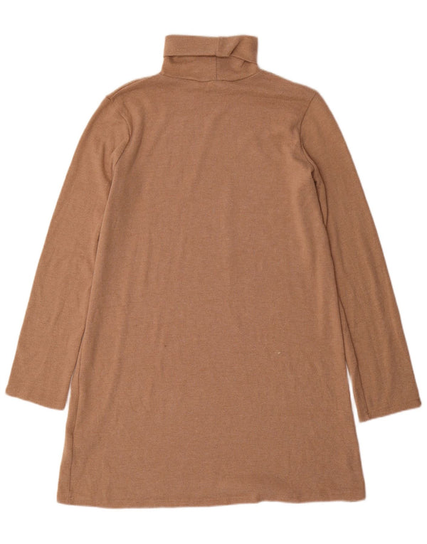 Zara Womens Jumper Dress UK 14 Medium Brown Polyester