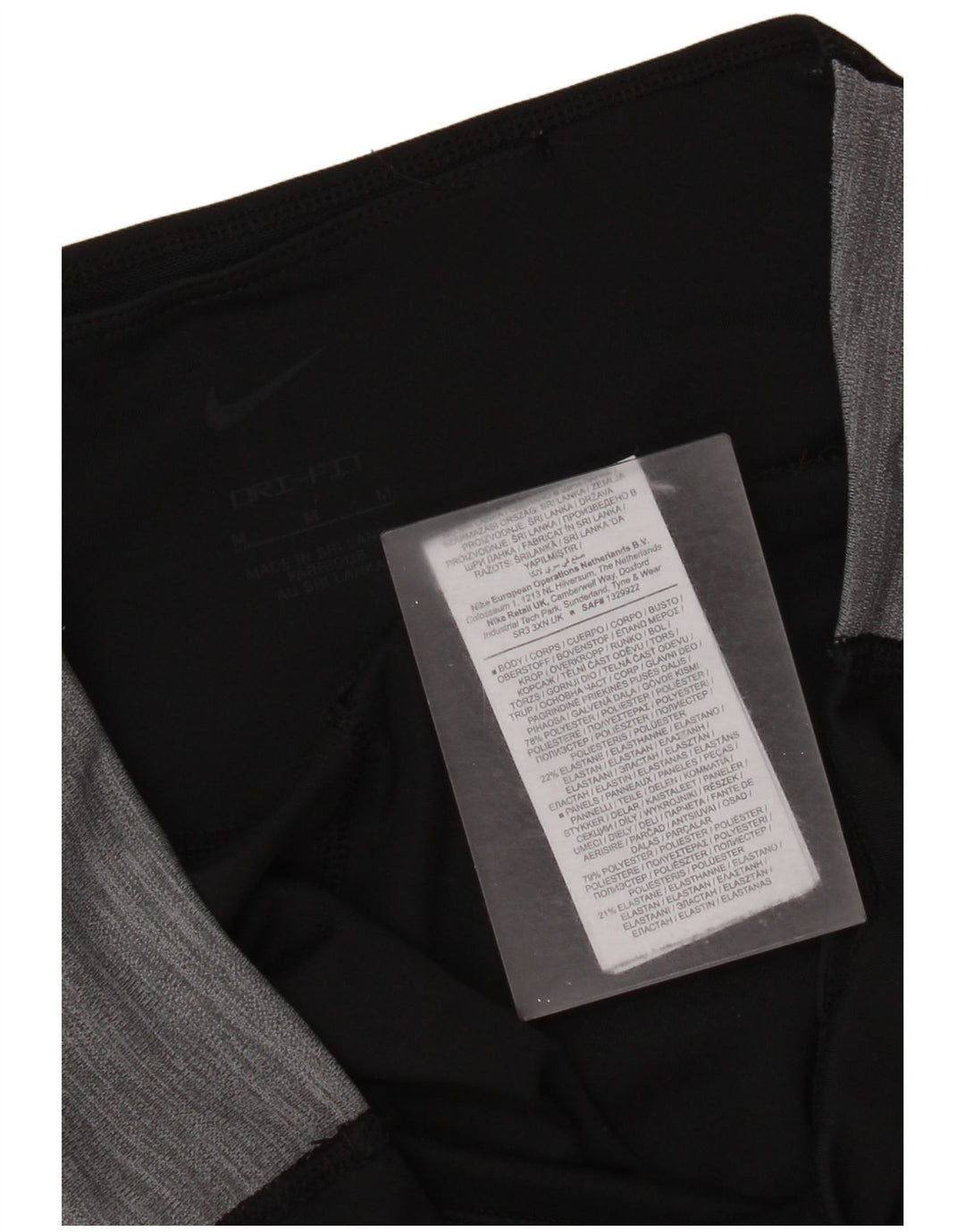 Nike Womens Dri Fit Leggings UK 12 Medium Black Colourblock Polyester