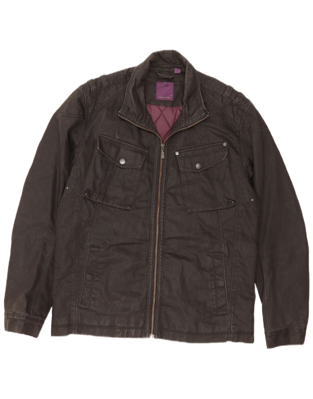 Ted Baker Mens Utility Jacket Size 5 XL Black Cotton