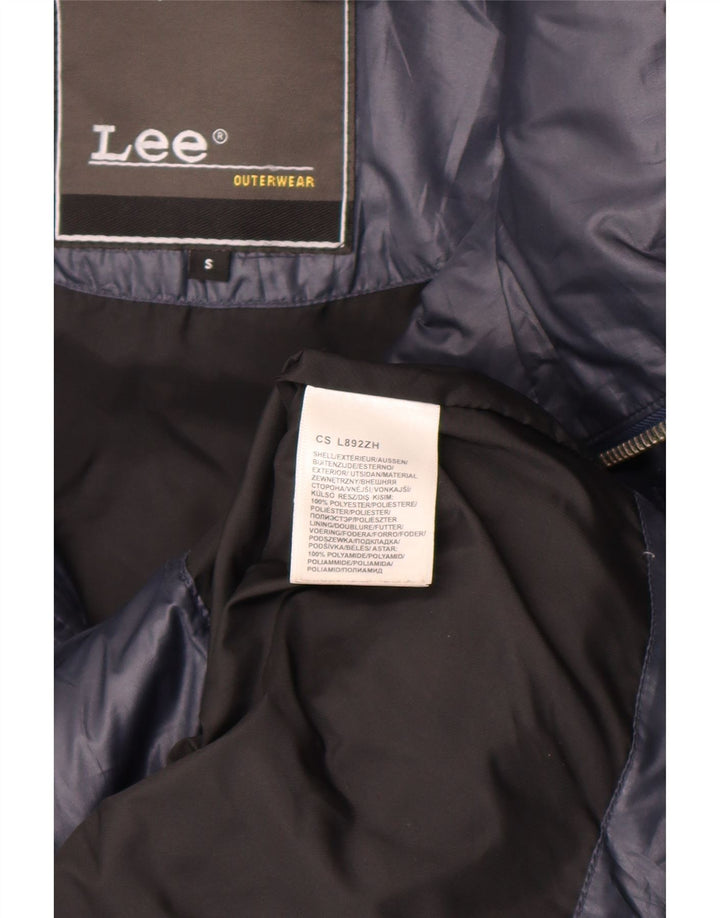 Lee Mens Hooded Padded Jacket UK 36 Small Navy Blue Polyester