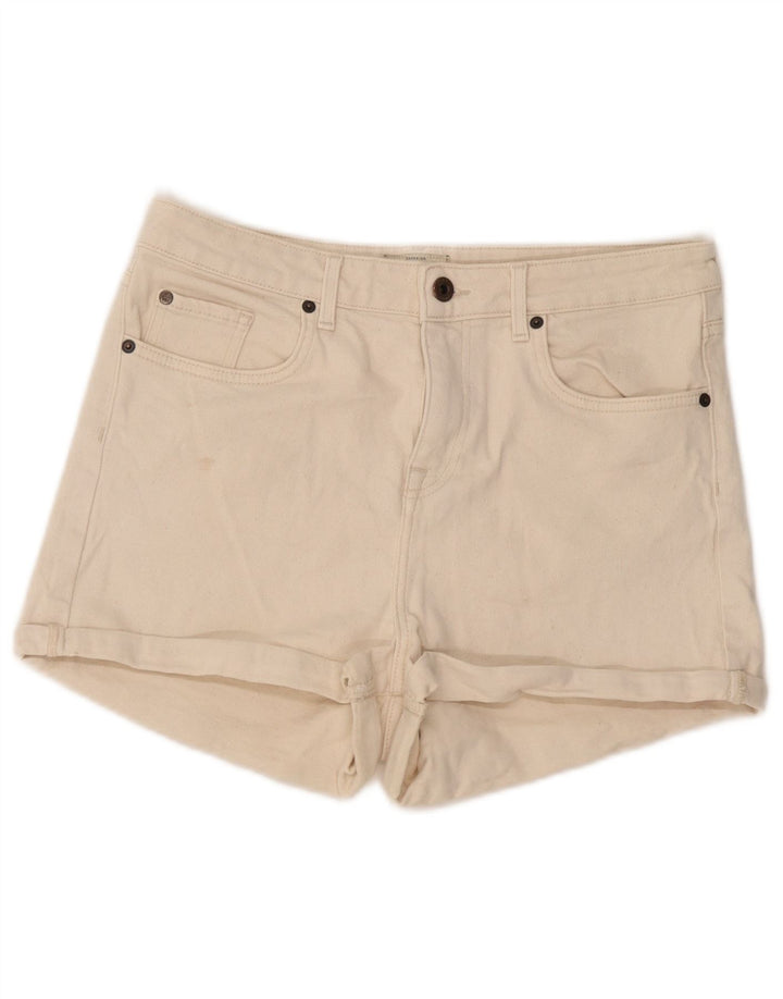 Jack Wills Womens Denim Shorts UK 14 Large W32 Off White