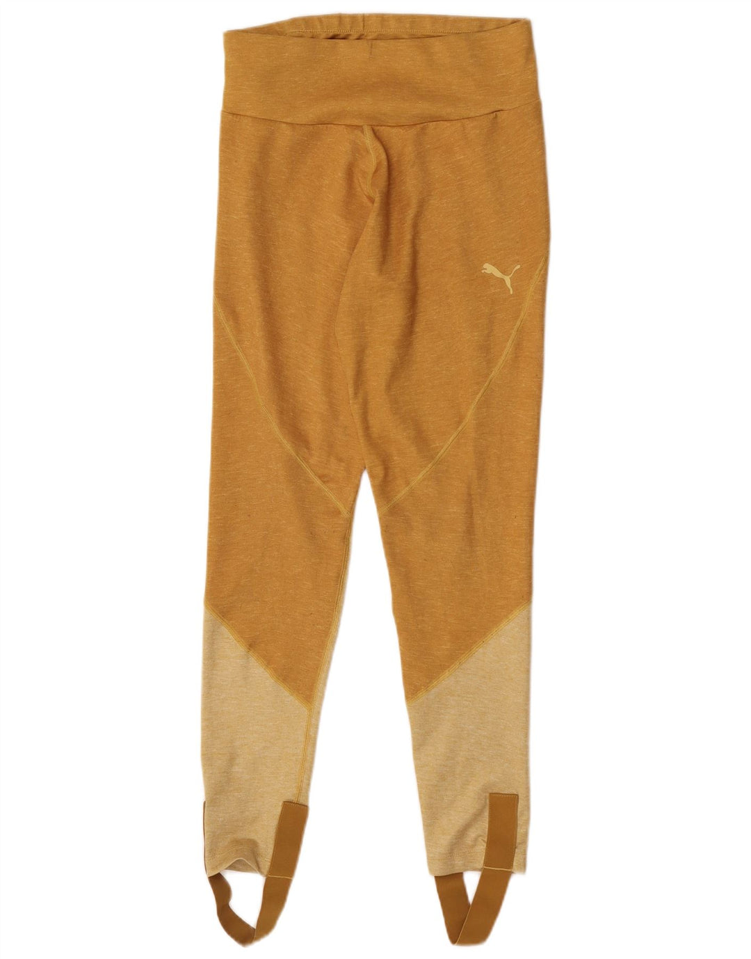 Puma Womens Stirrup Leggings UK 14 Large  Yellow Colourblock Polyester