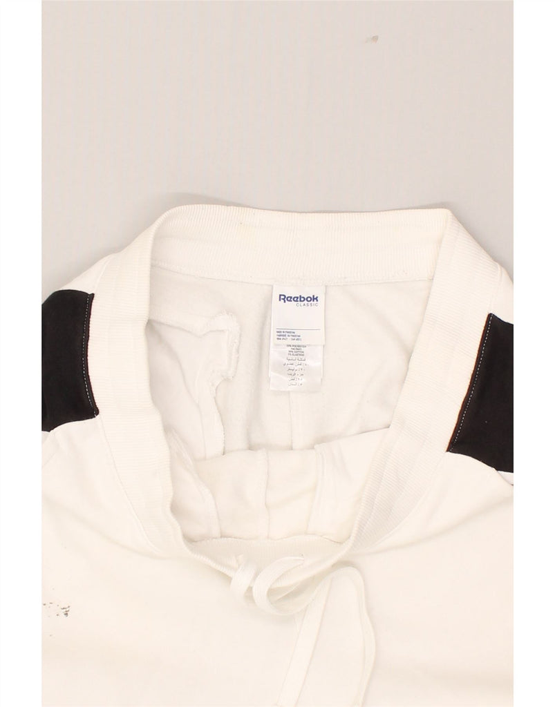REEBOK Mens Graphic Tracksuit Trousers Joggers Medium White Colourblock | Vintage Reebok | Thrift | Second-Hand Reebok | Used Clothing | Messina Hembry 