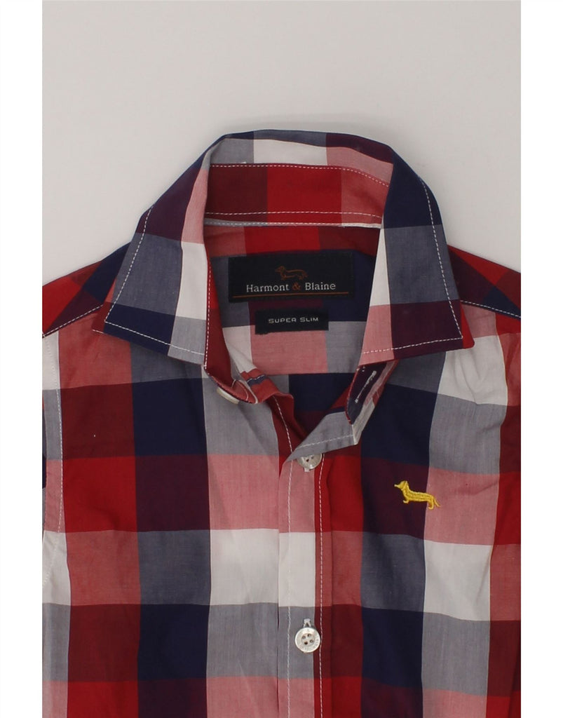 HARMONT & BLAINE Boys Short Sleeve Shirt 2-3 Years Red Check Cotton | Vintage Harmont & Blaine | Thrift | Second-Hand Harmont & Blaine | Used Clothing | Messina Hembry 