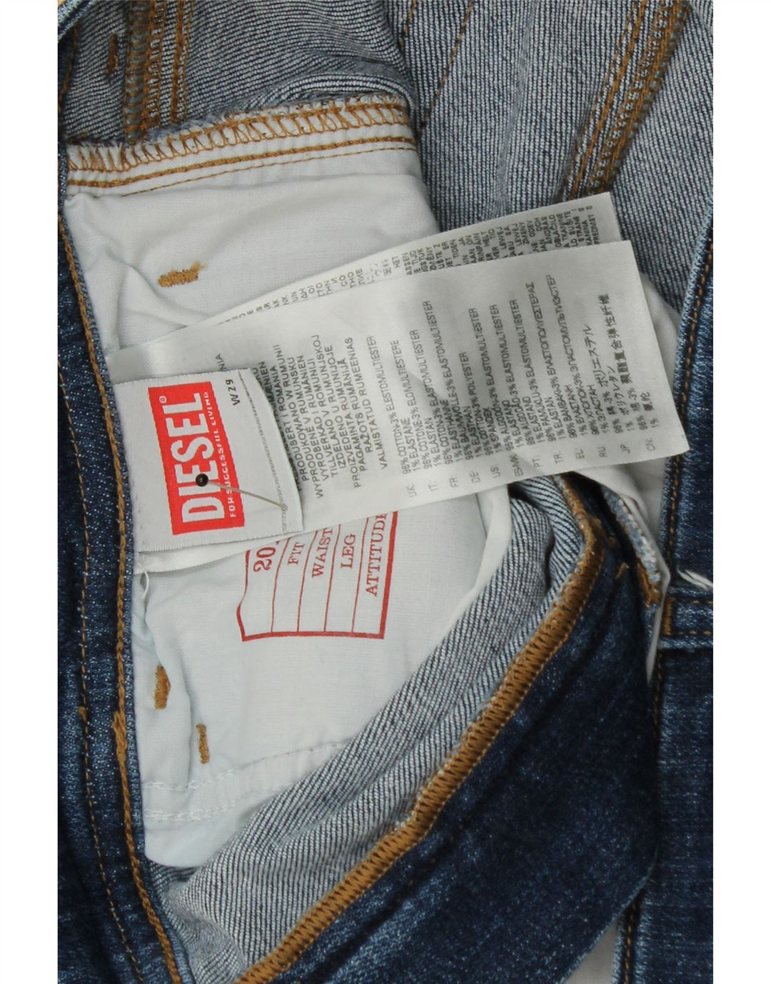 DIESEL Womens Skinny Jeans W29 L28 Blue Cotton Vintage Diesel and Second-Hand Diesel from Messina Hembry 