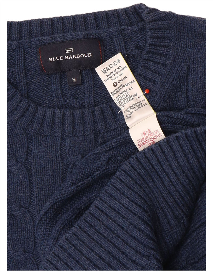 Marks & Spencer Mens Blue Harbour Crew Neck Jumper Sweater Medium Navy Blue