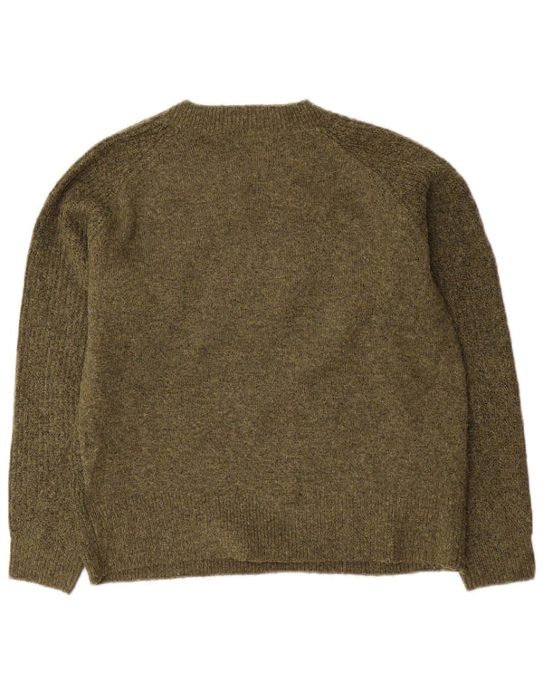 Marks & Spencer Womens Boat Neck Jumper Sweater UK 10 Small Khaki