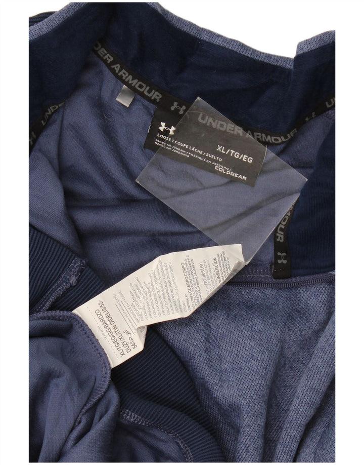Under Armour Mens Cold Gear Pullover Tracksuit Top XL Navy Blue Colourblock