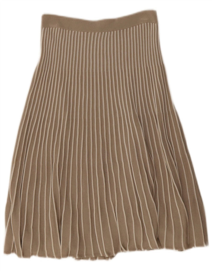 Hugo Boss Womens Knit Skirt W26 Small Beige Striped