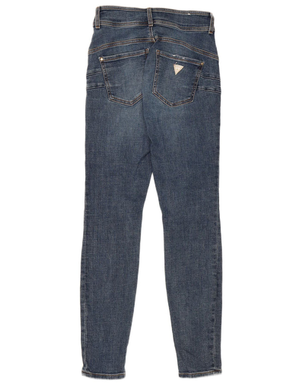 Guess Womens High Waist Skinny Jeans W27 L28 Blue Cotton