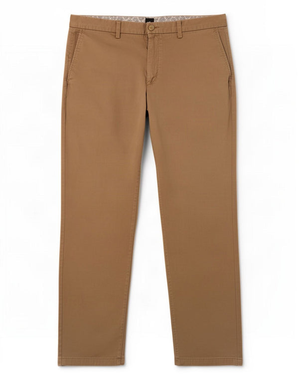 Hugo Boss Mens Straight Chino Trousers IT 52 XL W36 L30 Khaki Cotton