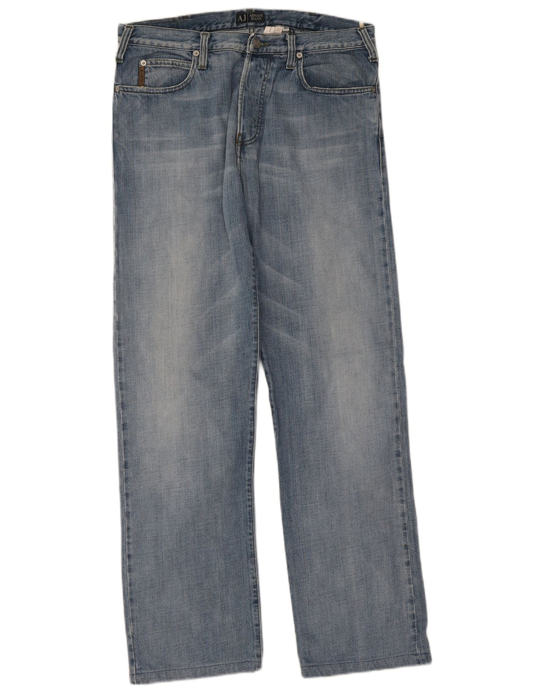 Armani Mens Straight Jeans W34 L31 Blue Cotton