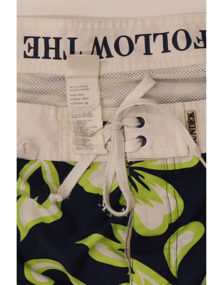 Sundek Mens Graphic Swimming Shorts Medium Navy Blue Floral Polyester