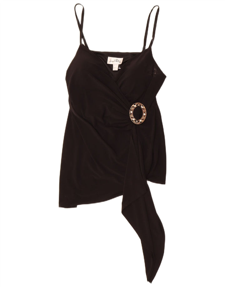 Joseph Ribkoff Womens Ruffle Front Cami Top UK 16 Large Black Polyester
