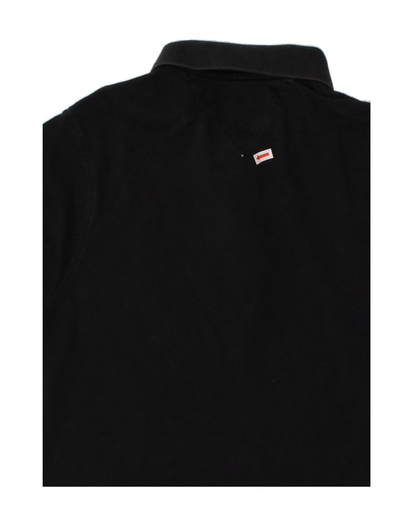 TOMMY HILFIGER Mens Polo Shirt Small Black Cotton | Vintage Tommy Hilfiger | Thrift | Second-Hand Tommy Hilfiger | Used Clothing | Messina Hembry 