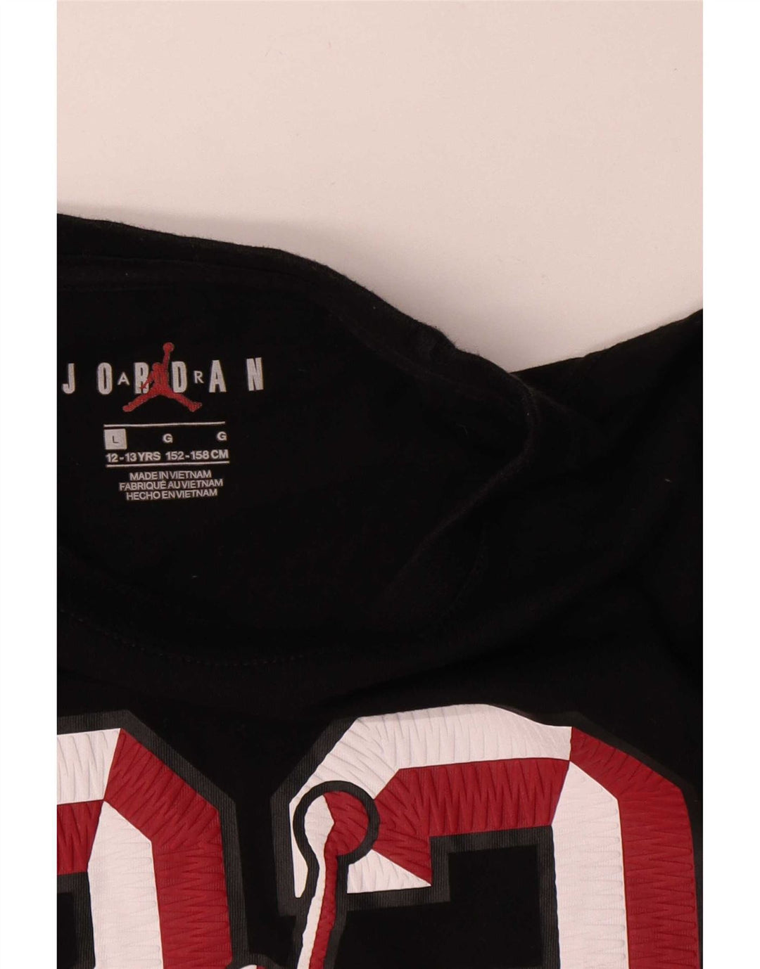 Jordan Boys Graphic Top Long Sleeve 12-13 Years Large Black