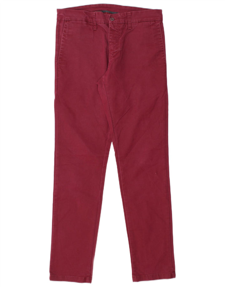 CARHARTT Womens Slim Chino Trousers W31 L30 Burgundy Cotton