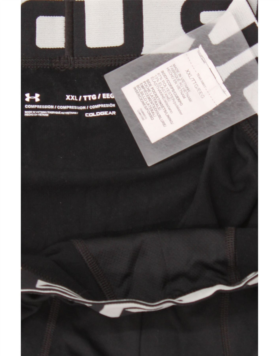 UNDER ARMOUR Mens Cold Gear Graphic Leggings 2XL  Black Polyester
