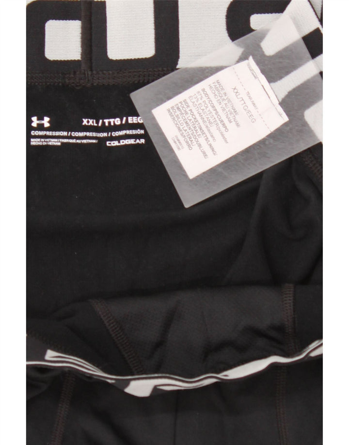 UNDER ARMOUR Mens Cold Gear Graphic Leggings 2XL  Black Polyester