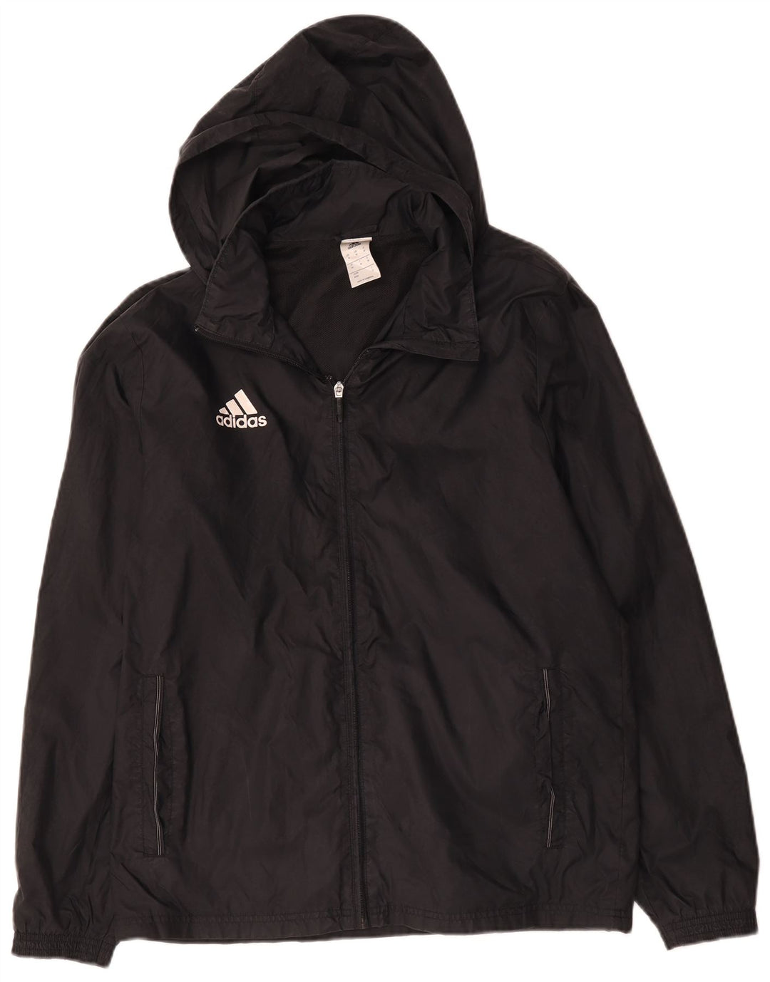 Adidas Mens Hooded Rain Jacket UK 38 Medium Black Polyamide