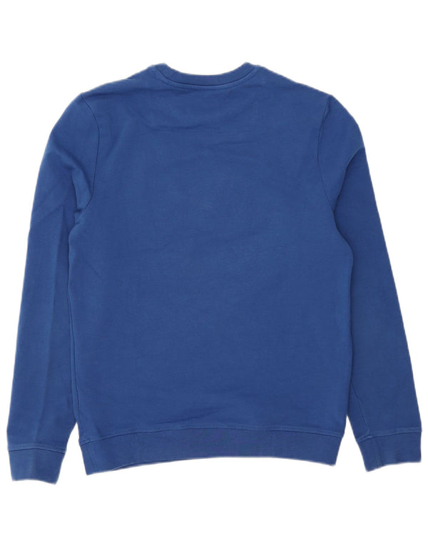 Guess Mens Graphic Sweatshirt Jumper UK 32 XS Blue Cotton