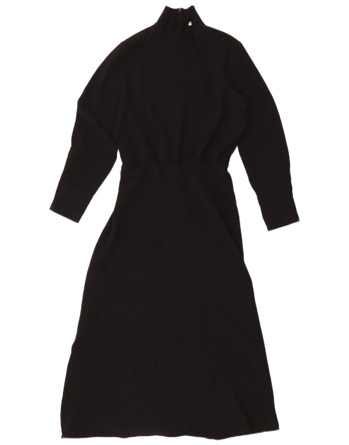 Zara Womens Long Sleeve Maxi Dress UK 12 Medium Black Polyester