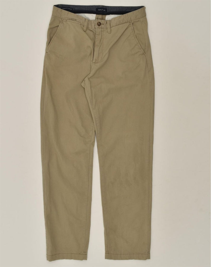 NAUTICA Mens Straight Chino Trousers W32 L32 Khaki Cotton | Vintage Nautica | Thrift | Second-Hand Nautica | Used Clothing | Messina Hembry 