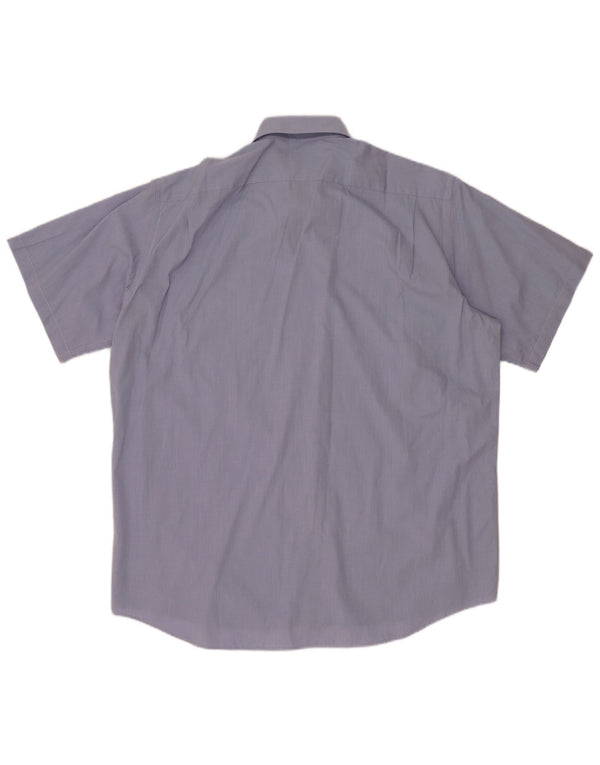 Lacoste Mens Short Sleeve Shirt Size 41 Large Blue Cotton