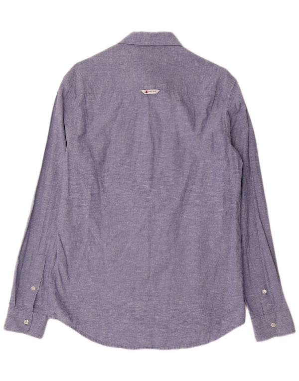 Tommy Hilfiger Mens Regular Fit Shirt Small Blue Cotton