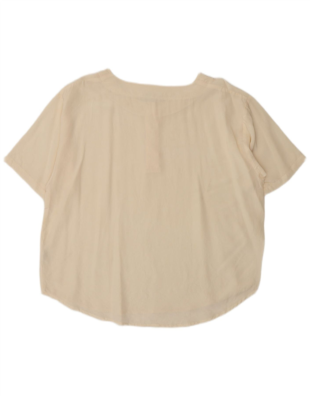 Vintage Womens Blouse Top UK 18 XL Beige Silk