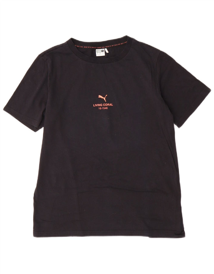 Puma Mens Graphic T-Shirt Top Small Black Cotton