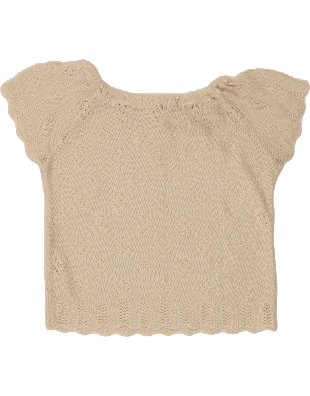 VINTAGE Womens Knit Blouse Top UK 14 Medium Off White Acrylic Vintage Vintage and Second-Hand Vintage from Messina Hembry 