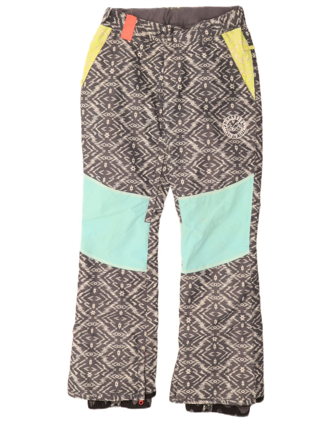Billabong Womens Ski Trousers UK 14 Medium Grey Geometric Polyester
